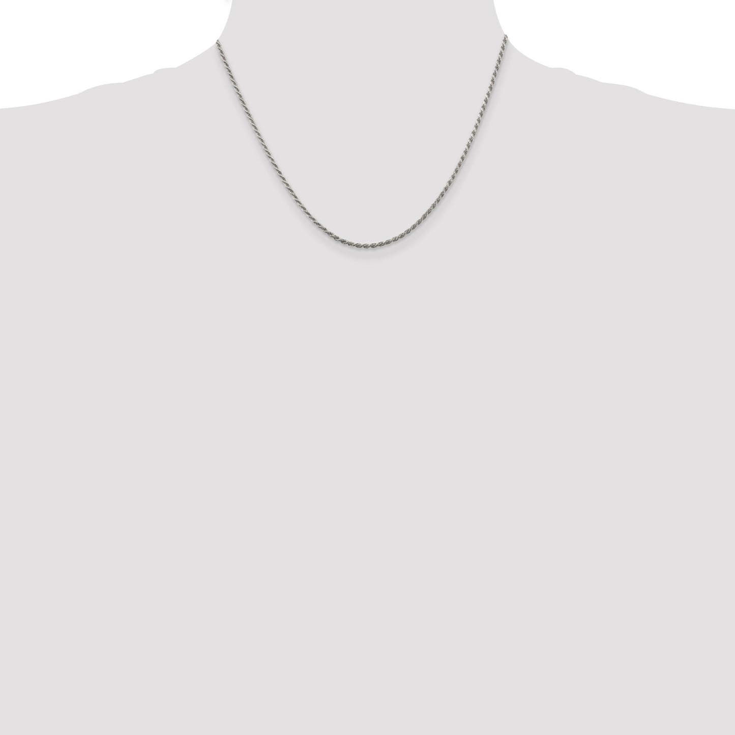 Sterling Silver 1.85mm Diamond-cut Rope Chain