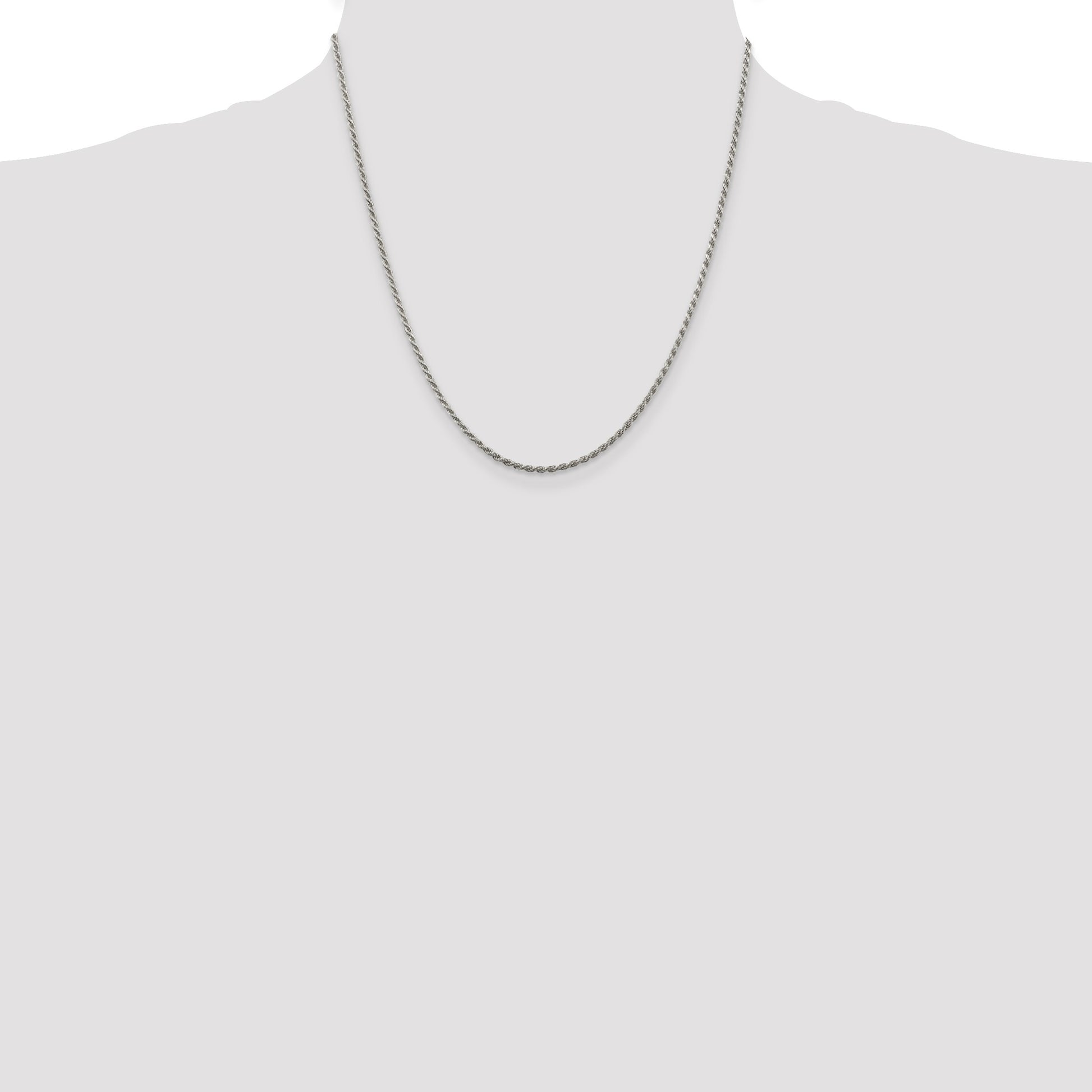 Sterling Silver 1.85mm Diamond-cut Rope Chain