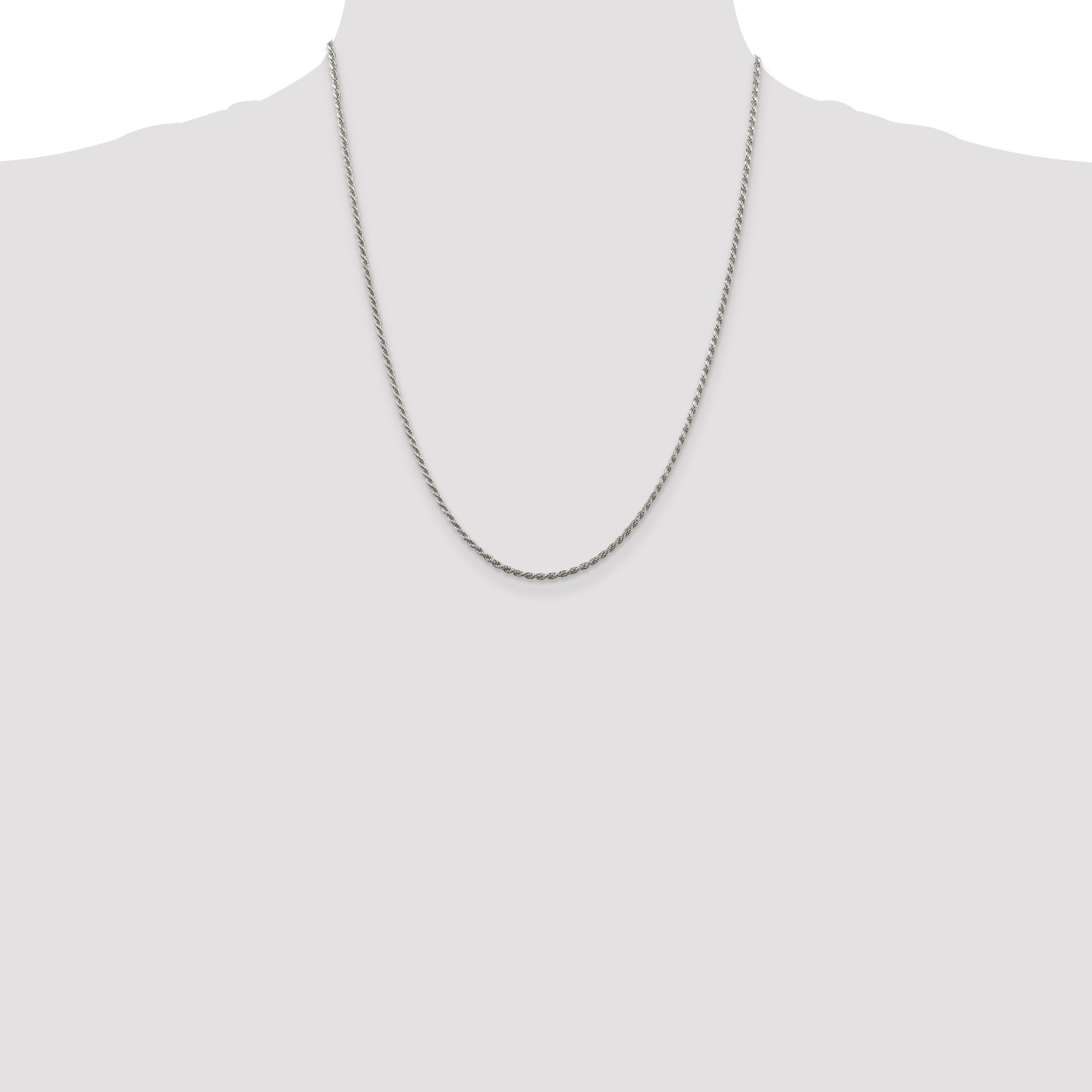 Sterling Silver 1.85mm Diamond-cut Rope Chain