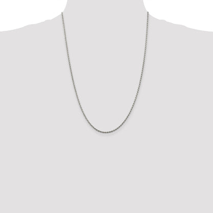 Sterling Silver 1.85mm Diamond-cut Rope Chain