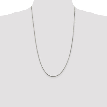 Sterling Silver 1.85mm Diamond-cut Rope Chain