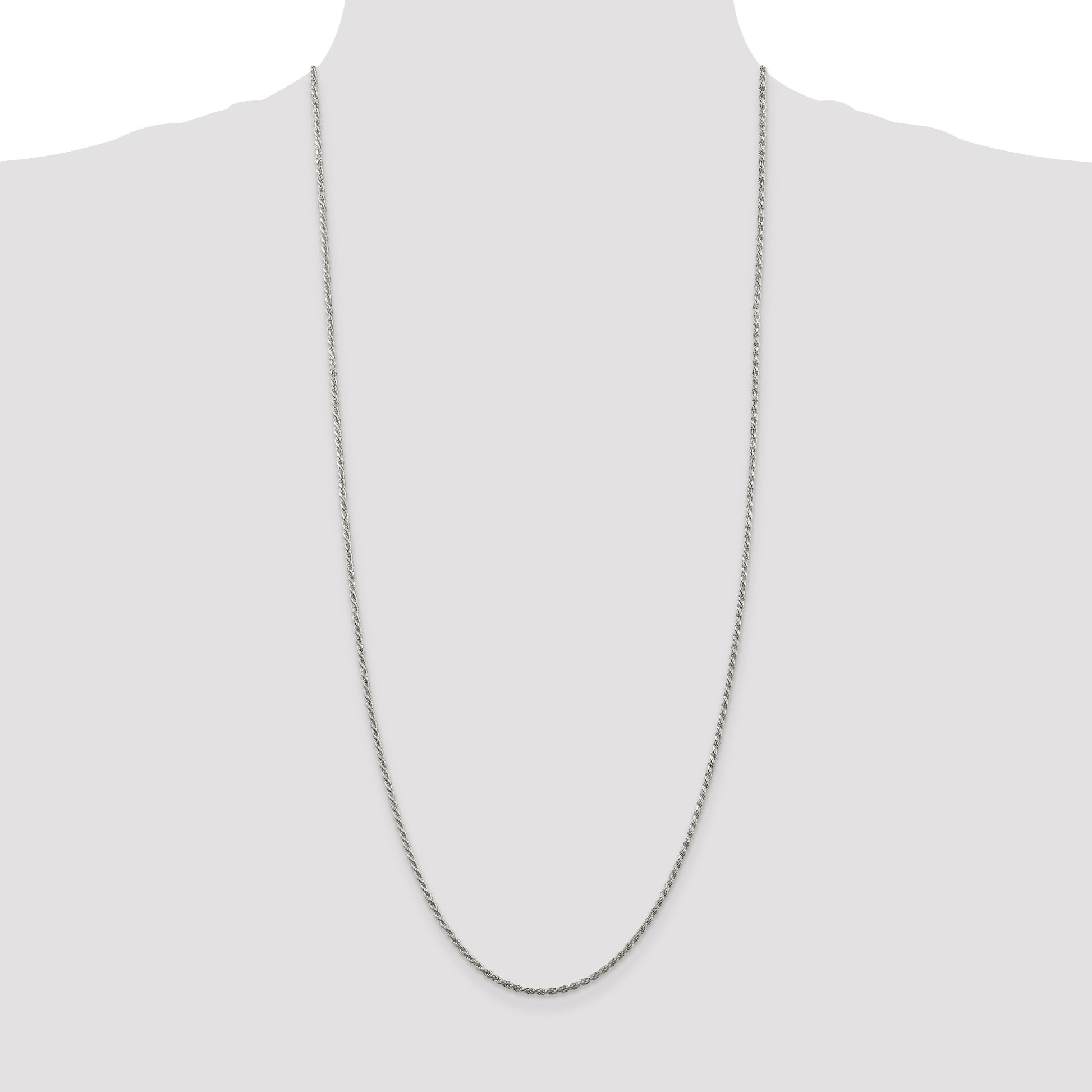 Sterling Silver 1.85mm Diamond-cut Rope Chain