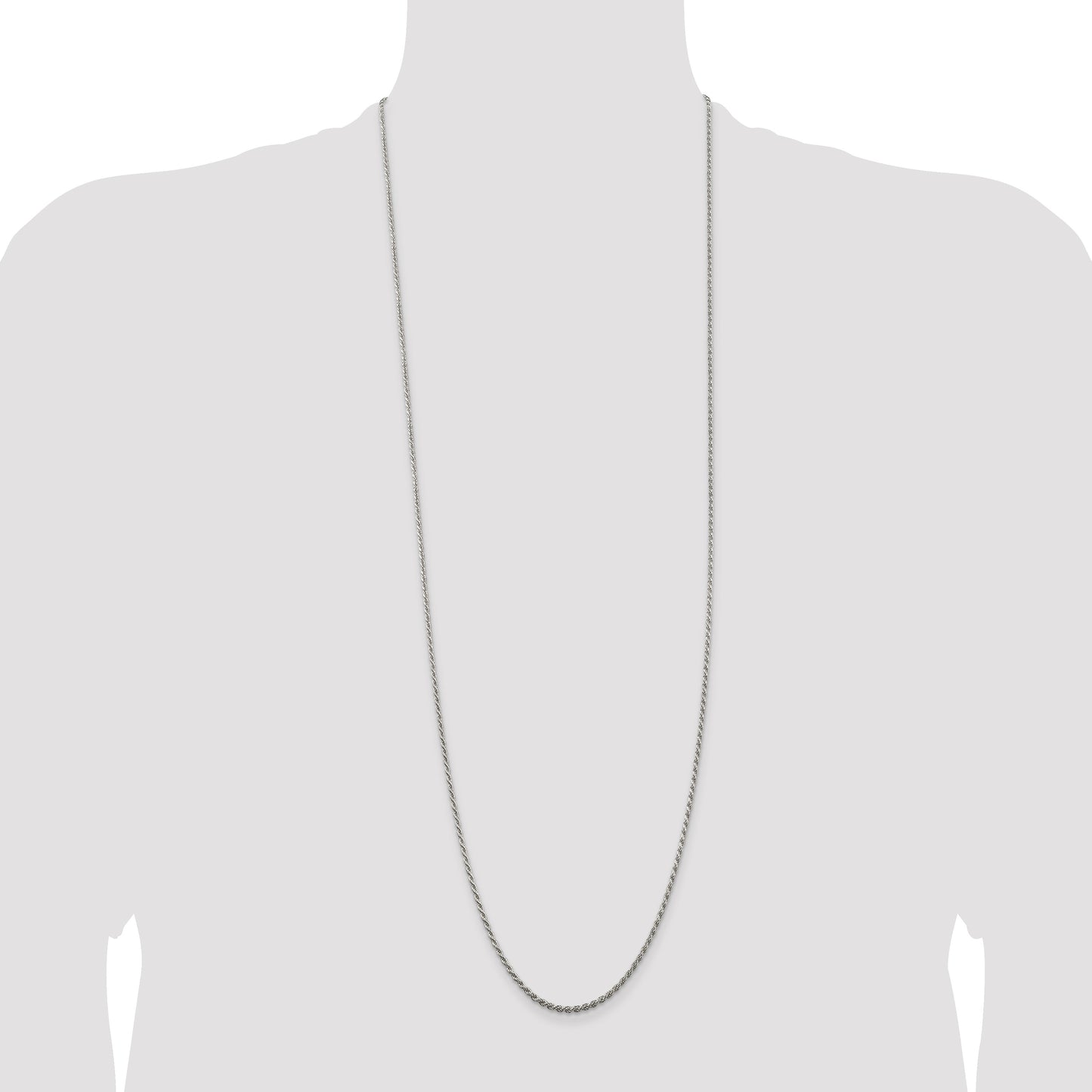 Sterling Silver 1.85mm Diamond-cut Rope Chain