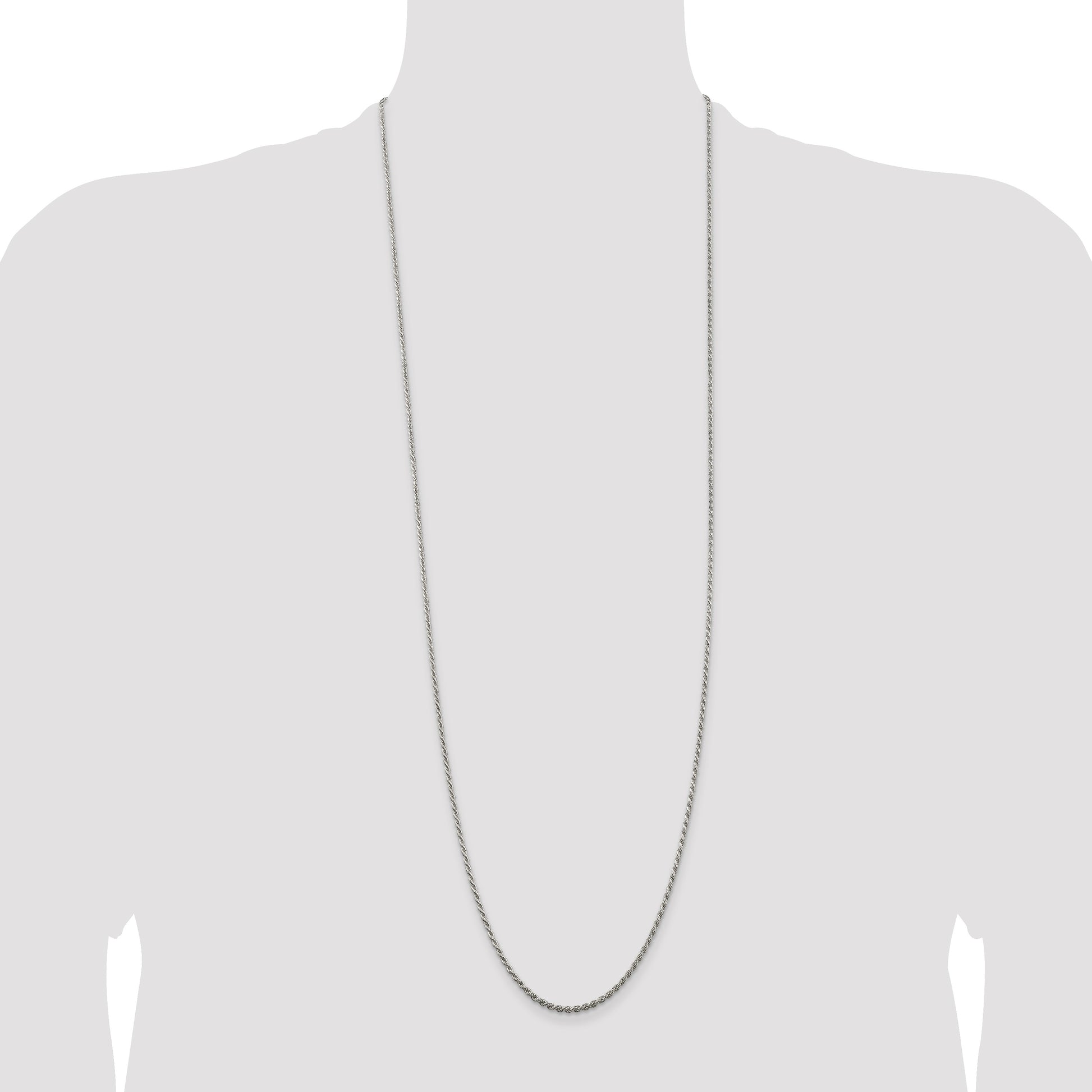 Sterling Silver 1.85mm Diamond-cut Rope Chain