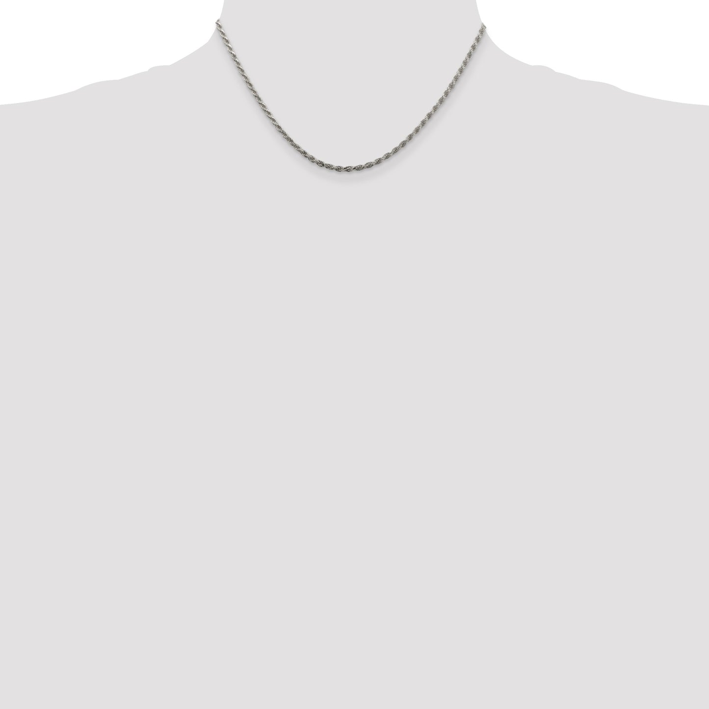 Sterling Silver 2.25mm Diamond-cut Rope Chain
