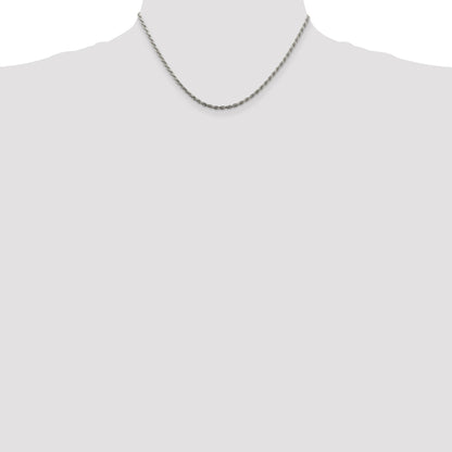 Sterling Silver 2.25mm Diamond-cut Rope Chain