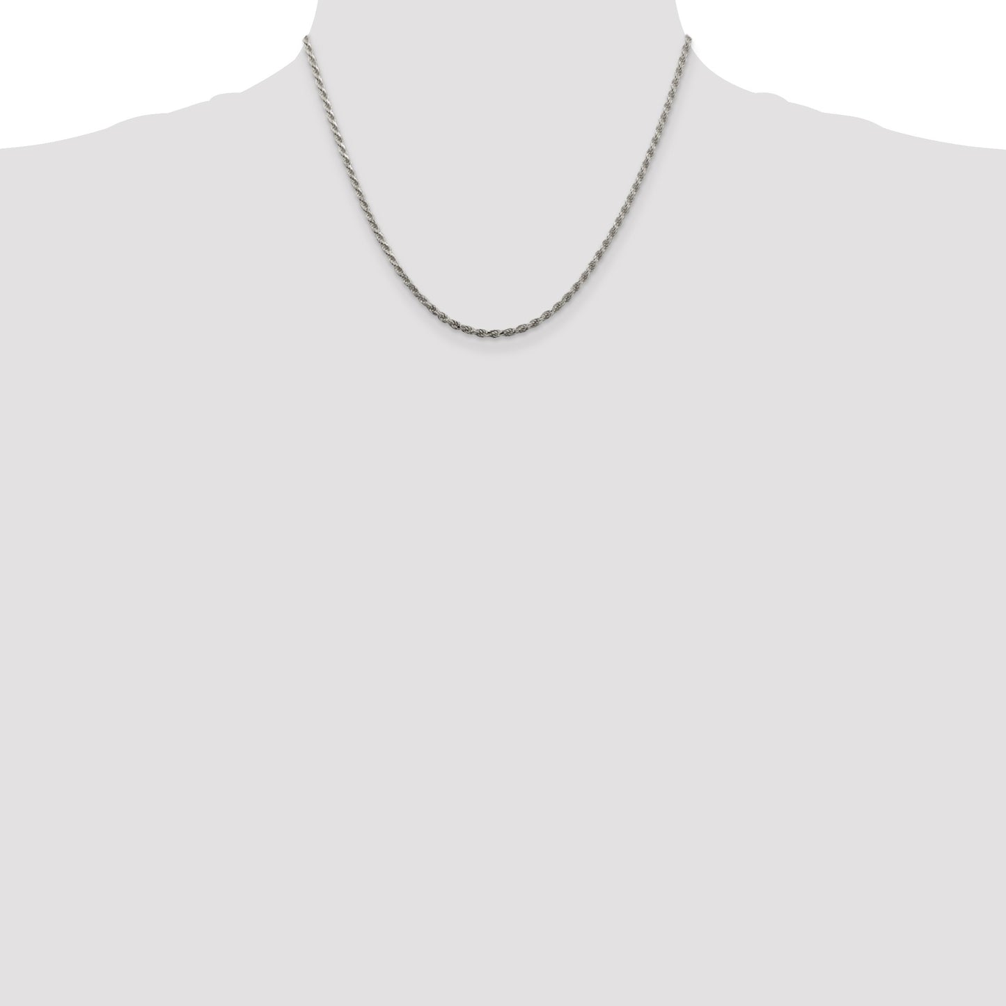 Sterling Silver 2.25mm Diamond-cut Rope Chain