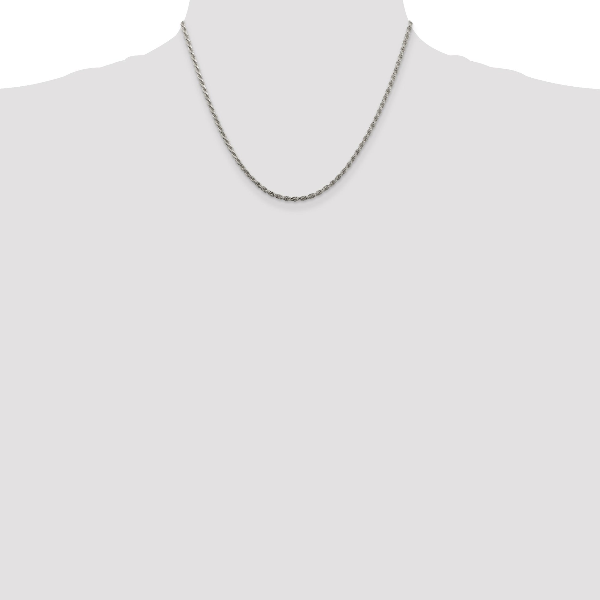 Sterling Silver 2.25mm Diamond-cut Rope Chain
