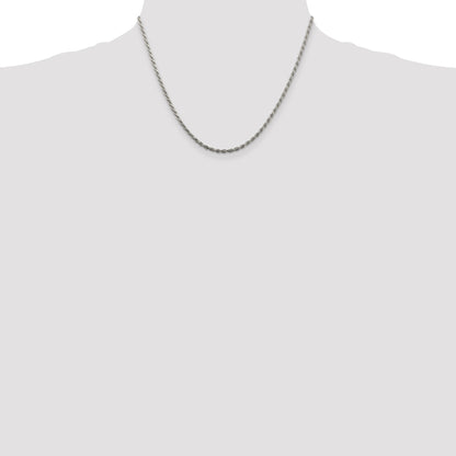 Sterling Silver 2.25mm Diamond-cut Rope Chain