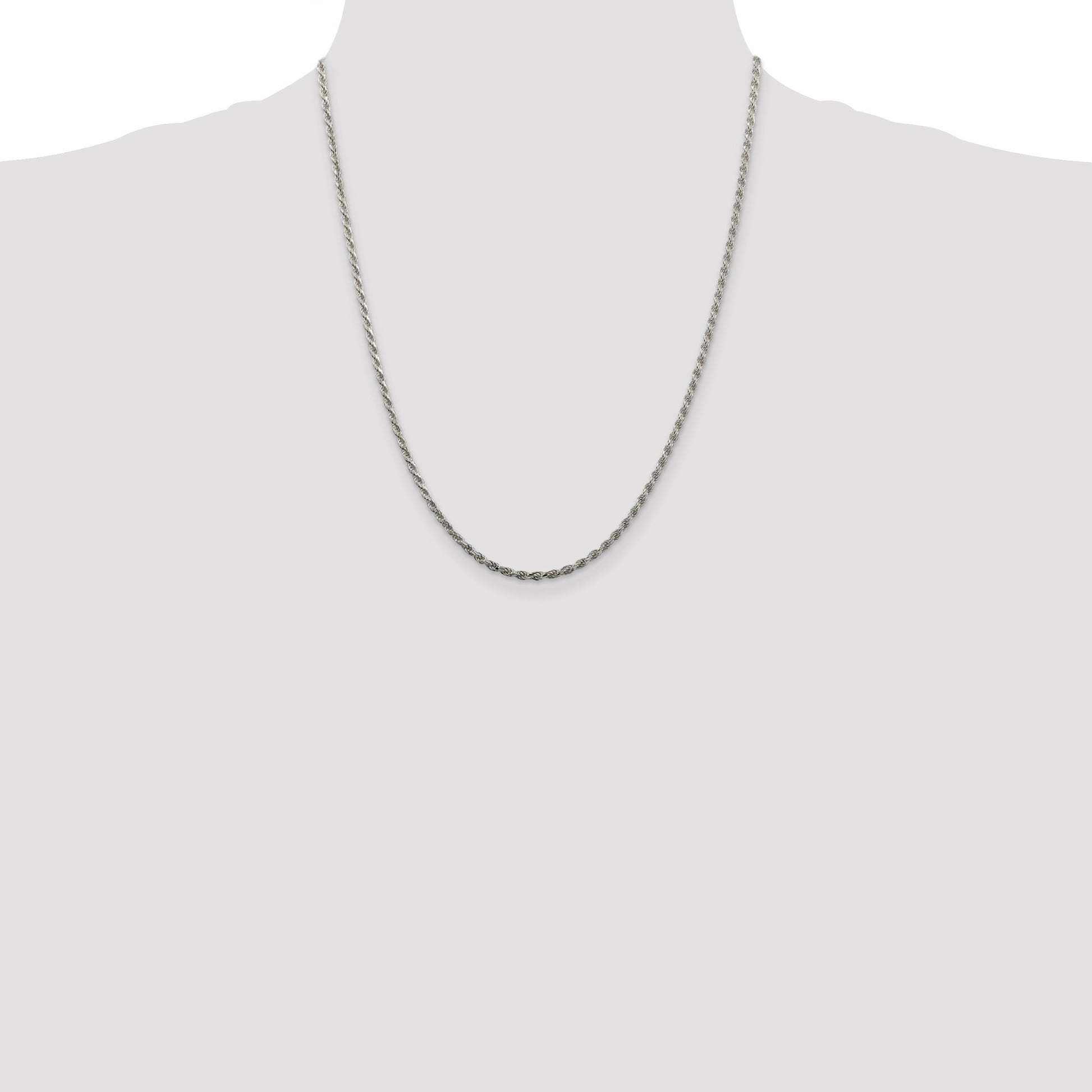 Sterling Silver 2.25mm Diamond-cut Rope Chain