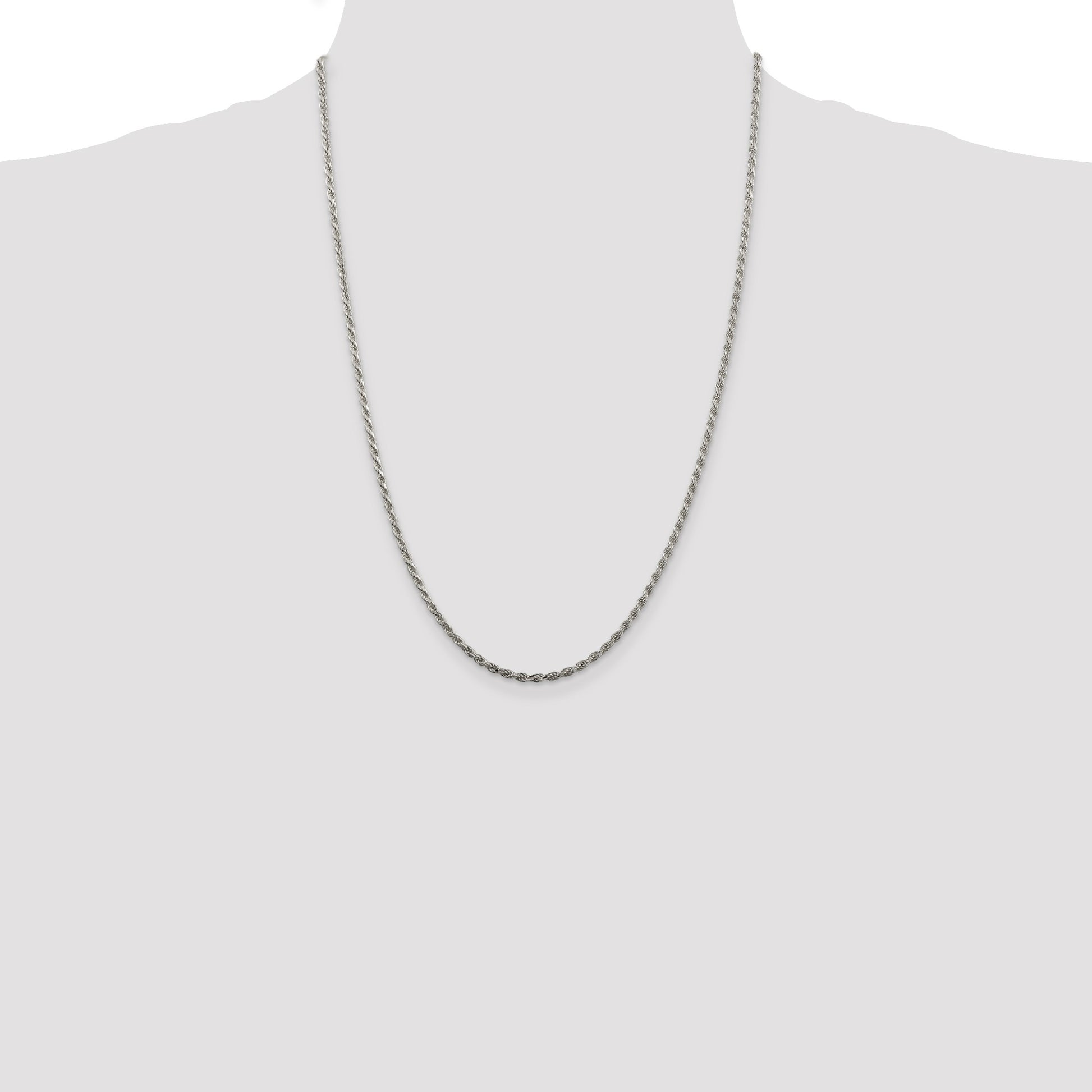 Sterling Silver 2.25mm Diamond-cut Rope Chain