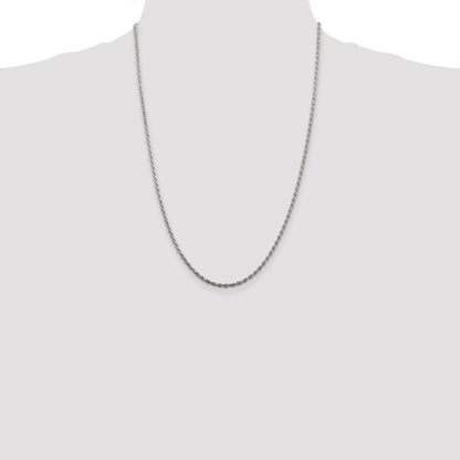 Sterling Silver 2.25mm Diamond-cut Rope Chain
