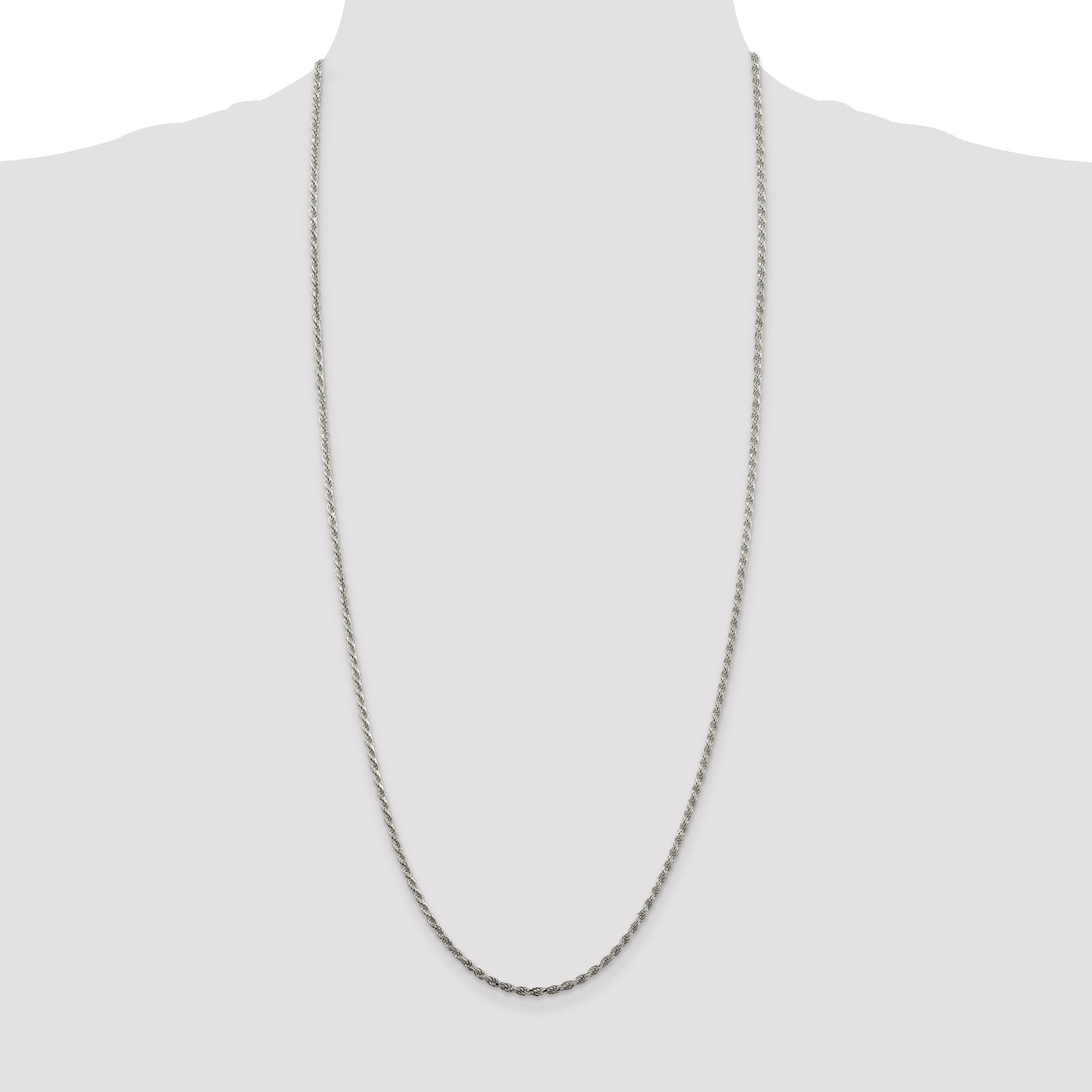 Sterling Silver 2.25mm Diamond-cut Rope Chain