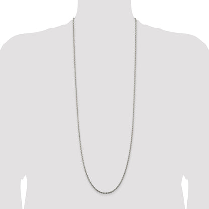 Sterling Silver 2.25mm Diamond-cut Rope Chain