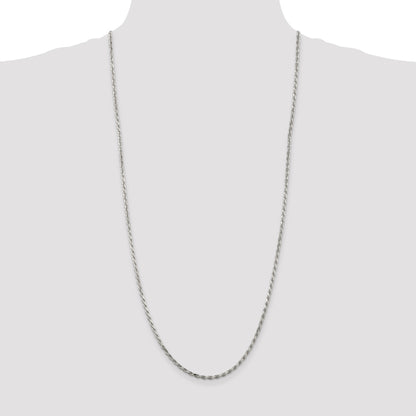 Sterling Silver 2.5mm Diamond-cut Rope Chain