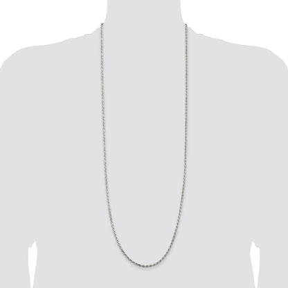 Sterling Silver 2.5mm Diamond-cut Rope Chain