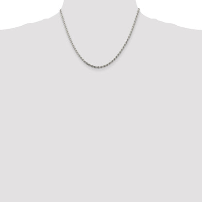 Sterling Silver 2.75mm Diamond-cut Rope Chain