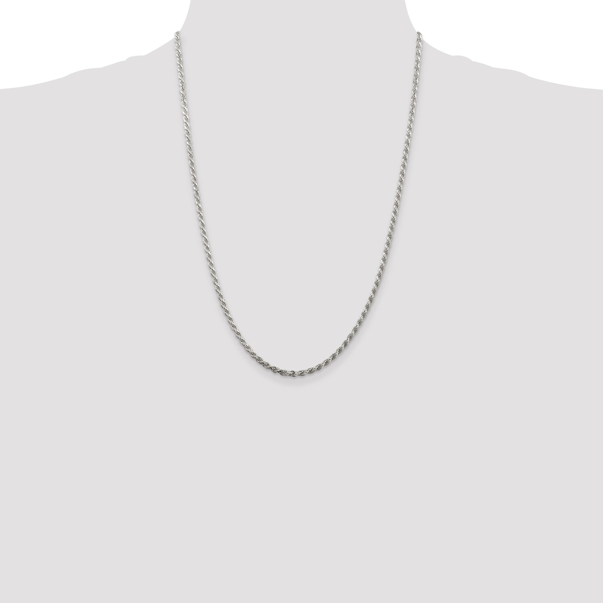 Sterling Silver 2.75mm Diamond-cut Rope Chain