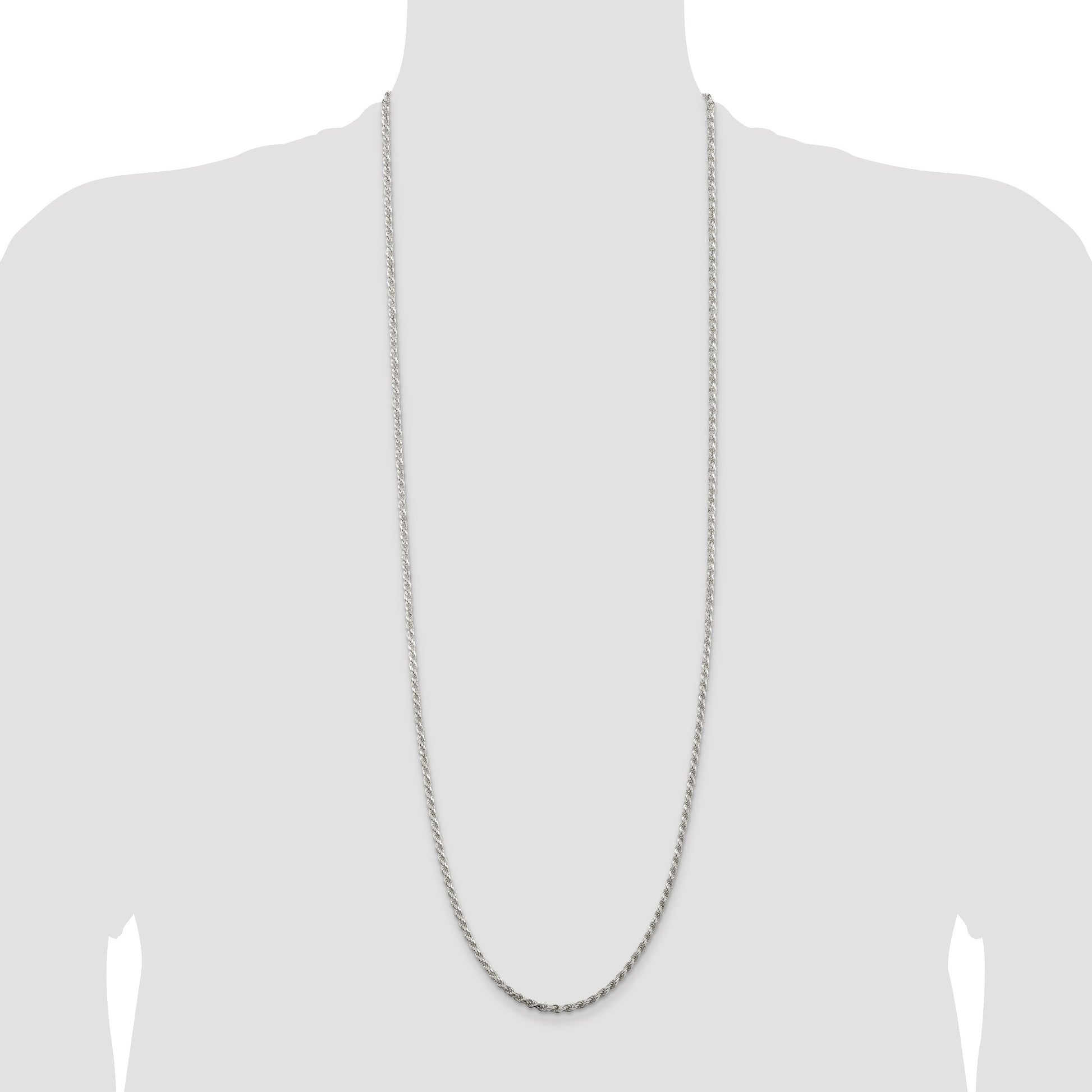 Sterling Silver 2.75mm Diamond-cut Rope Chain