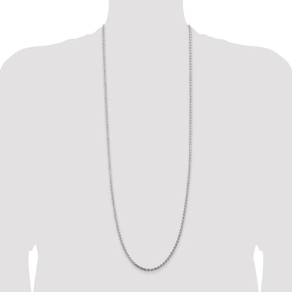 Sterling Silver 2.75mm Diamond-cut Rope Chain