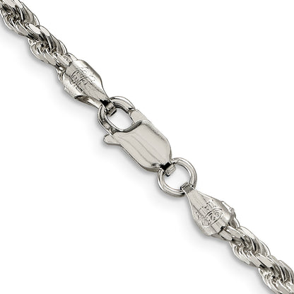 Sterling Silver 3.2mm Diamond-cut Rope Chain