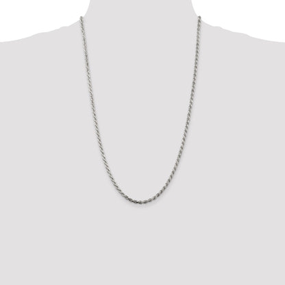 Sterling Silver 3.2mm Diamond-cut Rope Chain