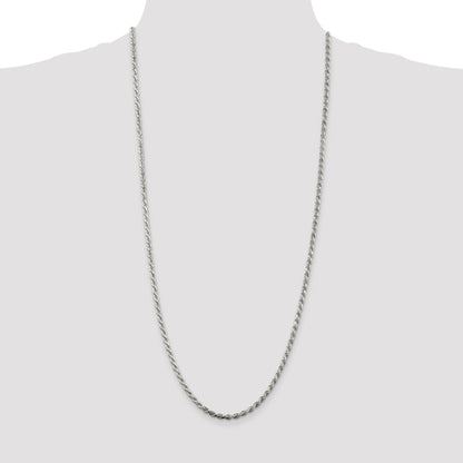 Sterling Silver 3.2mm Diamond-cut Rope Chain