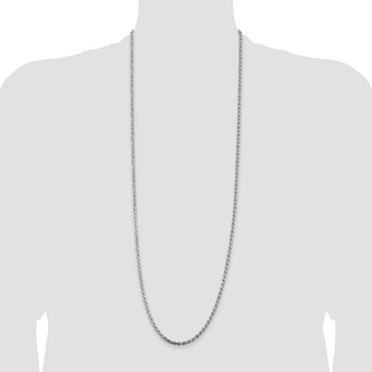 Sterling Silver 3.2mm Diamond-cut Rope Chain
