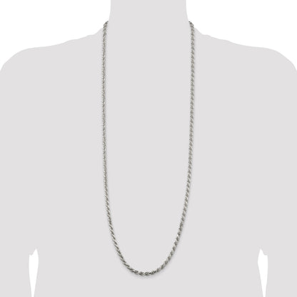 Sterling Silver 4.6mm Diamond-cut Rope Chain