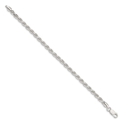 Sterling Silver 4.6mm Diamond-cut Rope Chain