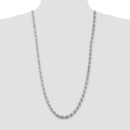 Sterling Silver 6.5mm Diamond-cut Rope Chain