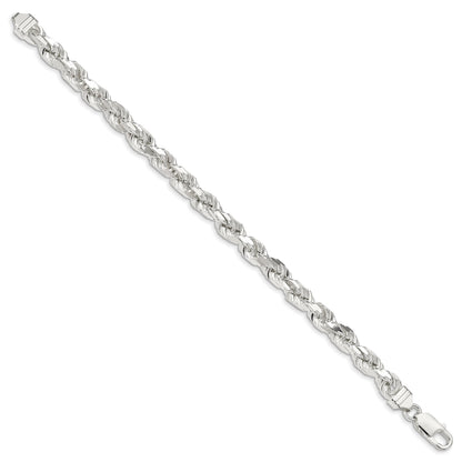 Sterling Silver 6.5mm Diamond-cut Rope Chain