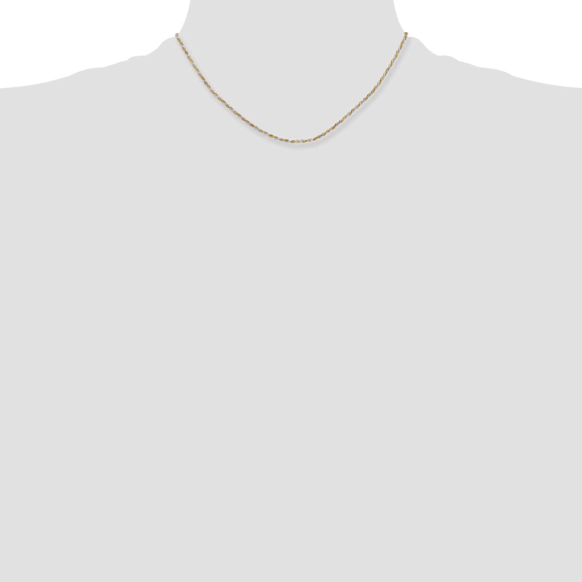 Sterling Silver And Vermeil 1.85mm Diamond-cut Rope Chain