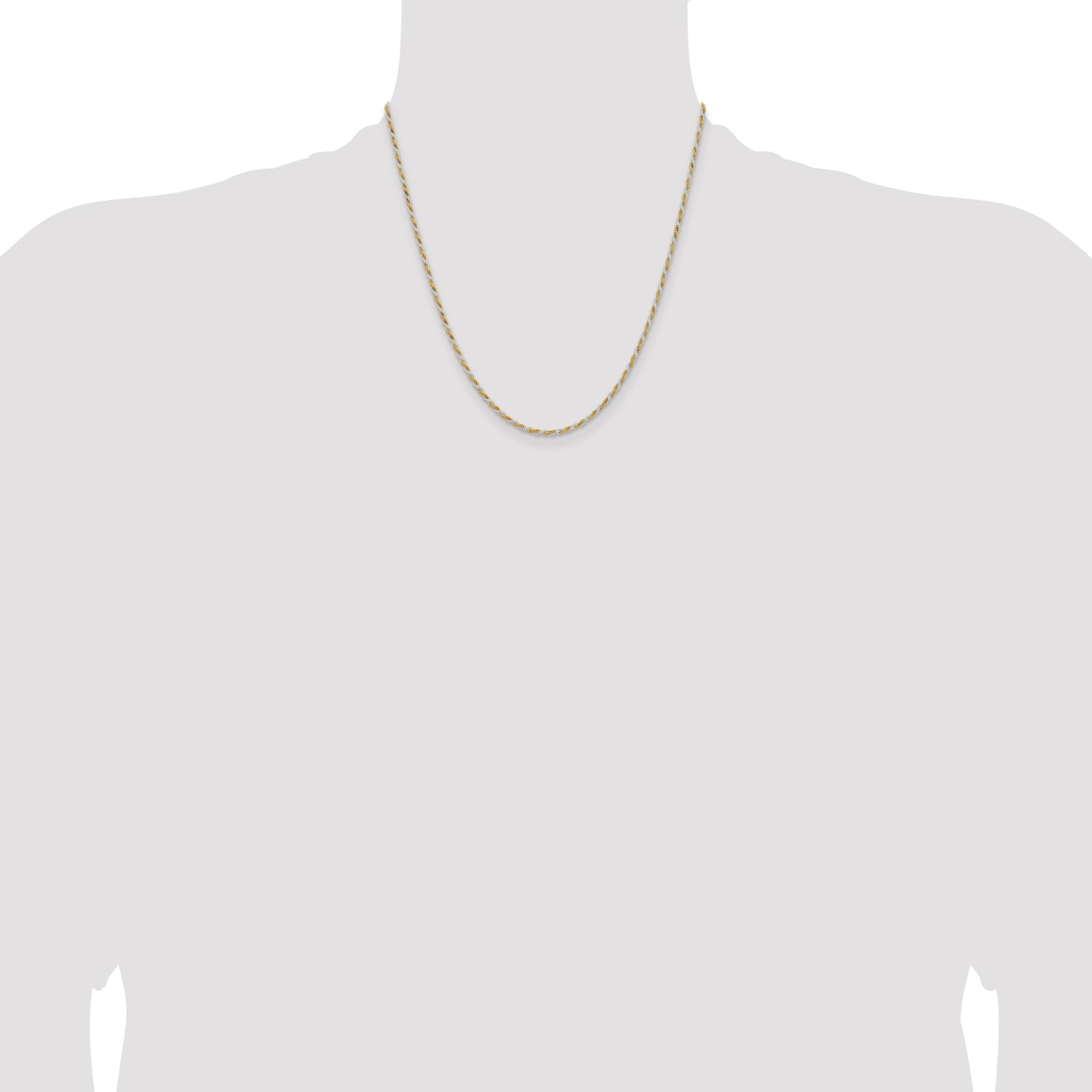 Sterling Silver And Vermeil 1.85mm Diamond-cut Rope Chain