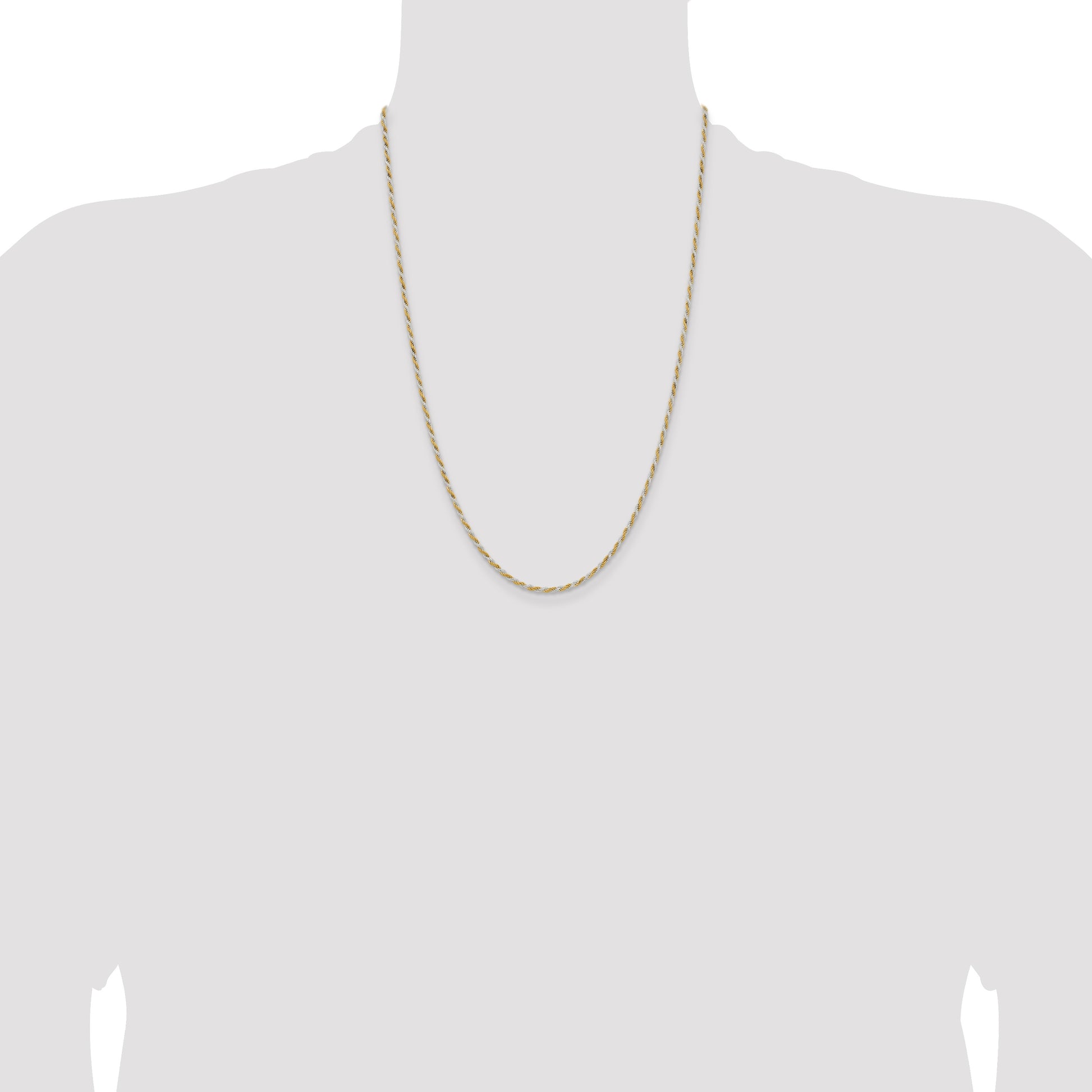 Sterling Silver And Vermeil 1.85mm Diamond-cut Rope Chain
