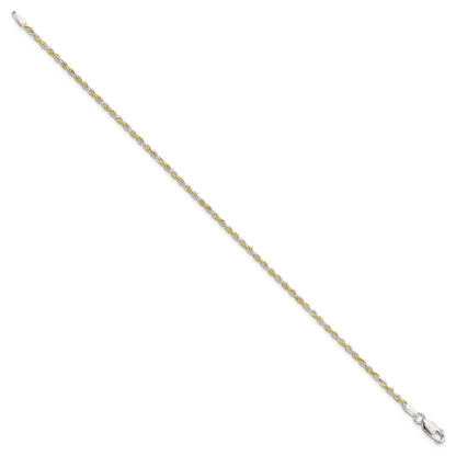 Sterling Silver And Vermeil 1.85mm Diamond-cut Rope Chain