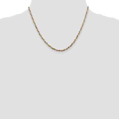 Sterling Silver And Vermeil 2.5mm Diamond-cut Rope Chain