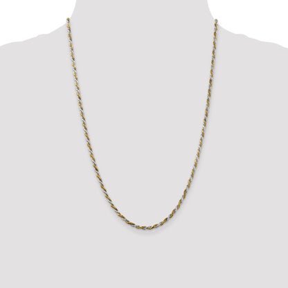 Sterling Silver And Vermeil 2.5mm Diamond-cut Rope Chain