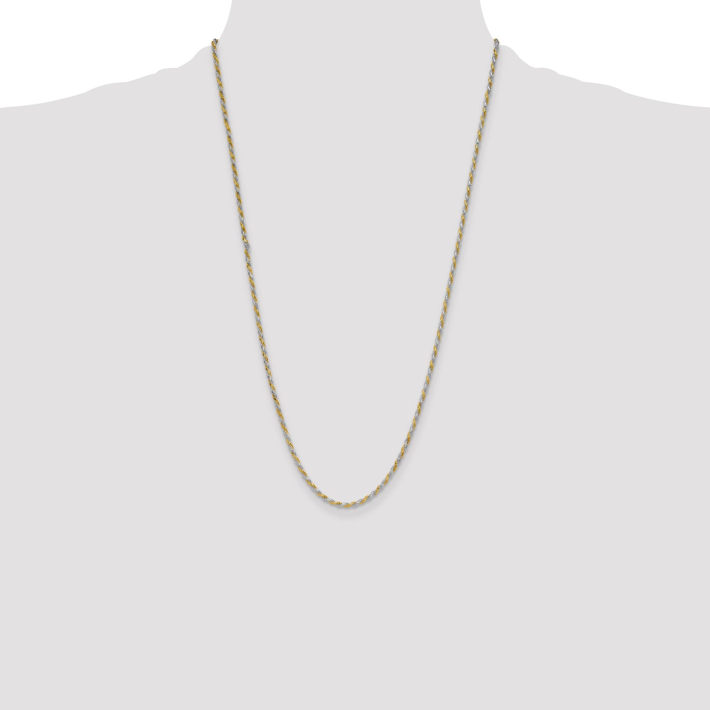 Sterling Silver And Vermeil 2.5mm Diamond-cut Rope Chain