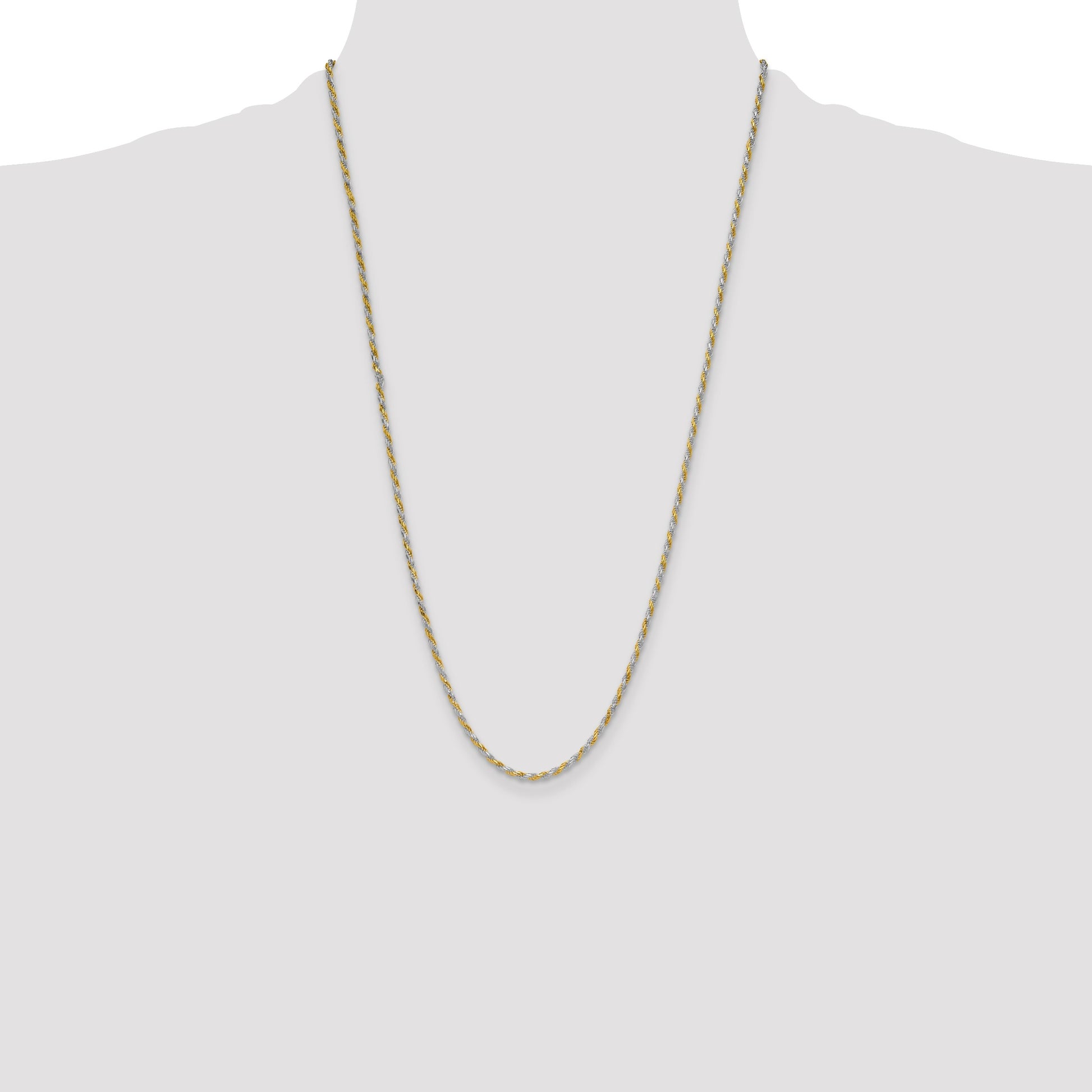 Sterling Silver And Vermeil 2.5mm Diamond-cut Rope Chain