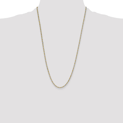 Sterling Silver And Vermeil 2.5mm Diamond-cut Rope Chain
