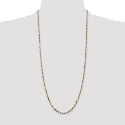 Sterling Silver And Vermeil 2.5mm Diamond-cut Rope Chain