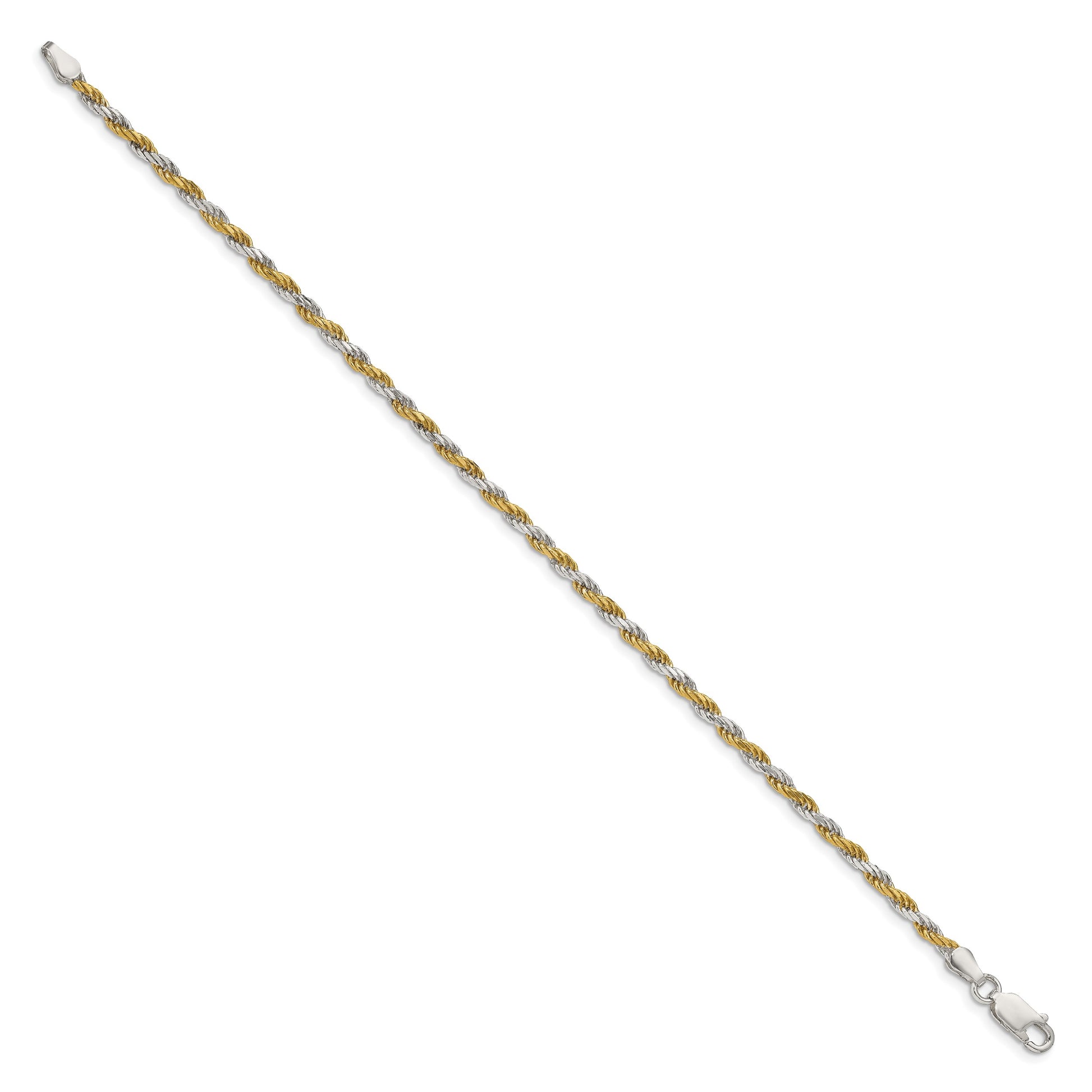 Sterling Silver And Vermeil 2.5mm Diamond-cut Rope Chain