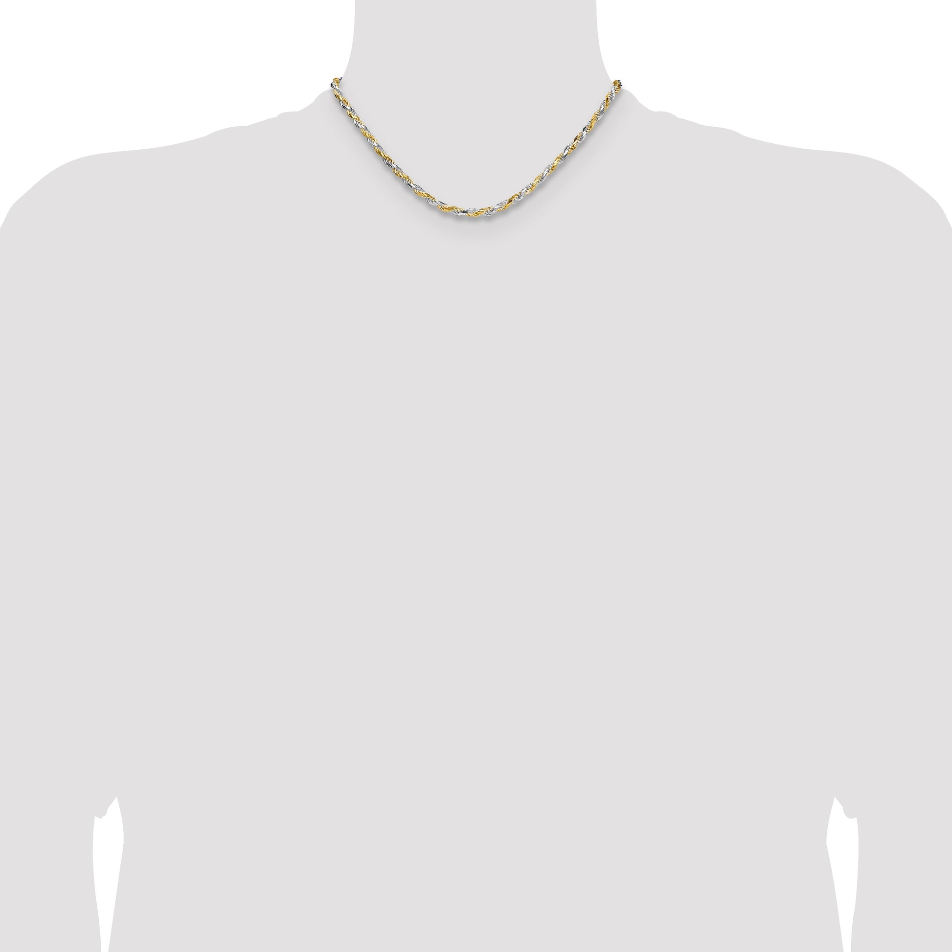 Sterling Silver And Vermeil 3.5mm Diamond-cut Rope Chain