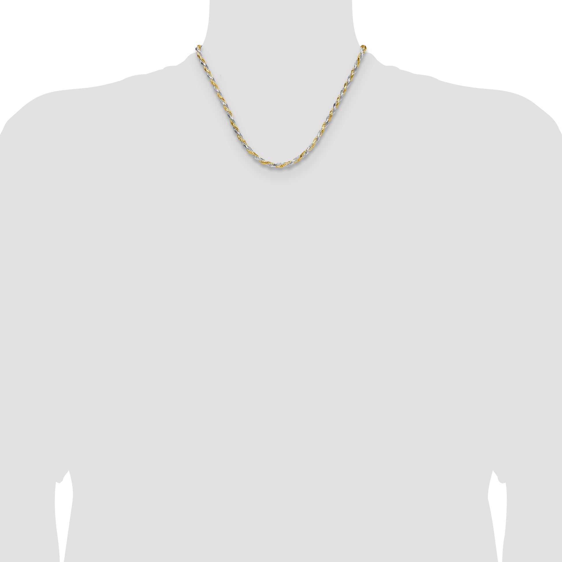 Sterling Silver And Vermeil 3.5mm Diamond-cut Rope Chain