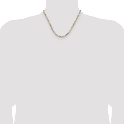 Sterling Silver And Vermeil 3.5mm Diamond-cut Rope Chain