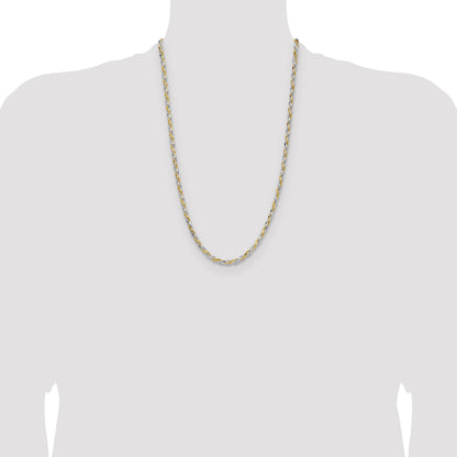 Sterling Silver And Vermeil 3.5mm Diamond-cut Rope Chain