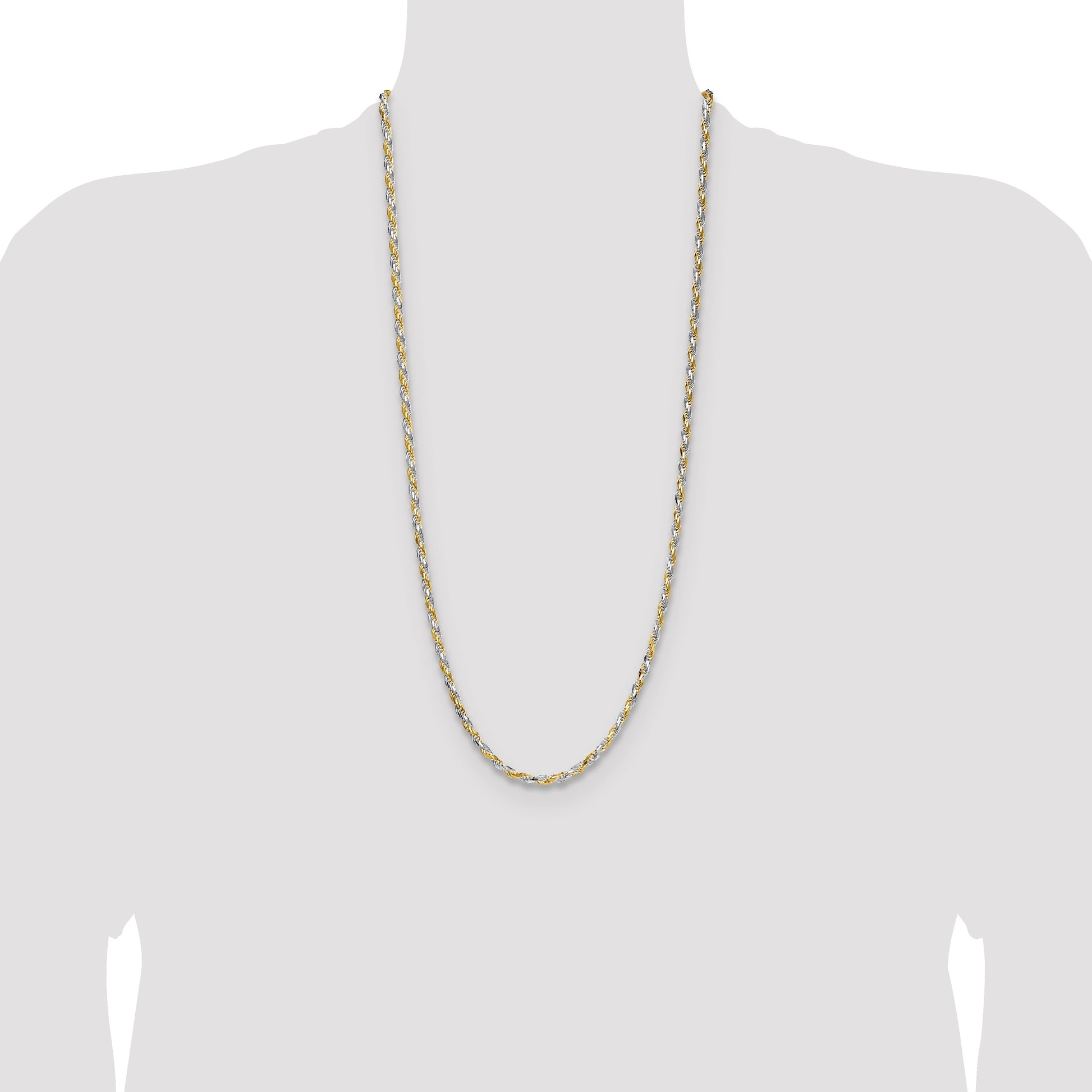 Sterling Silver And Vermeil 3.5mm Diamond-cut Rope Chain