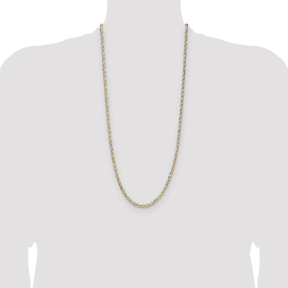 Sterling Silver And Vermeil 3.5mm Diamond-cut Rope Chain