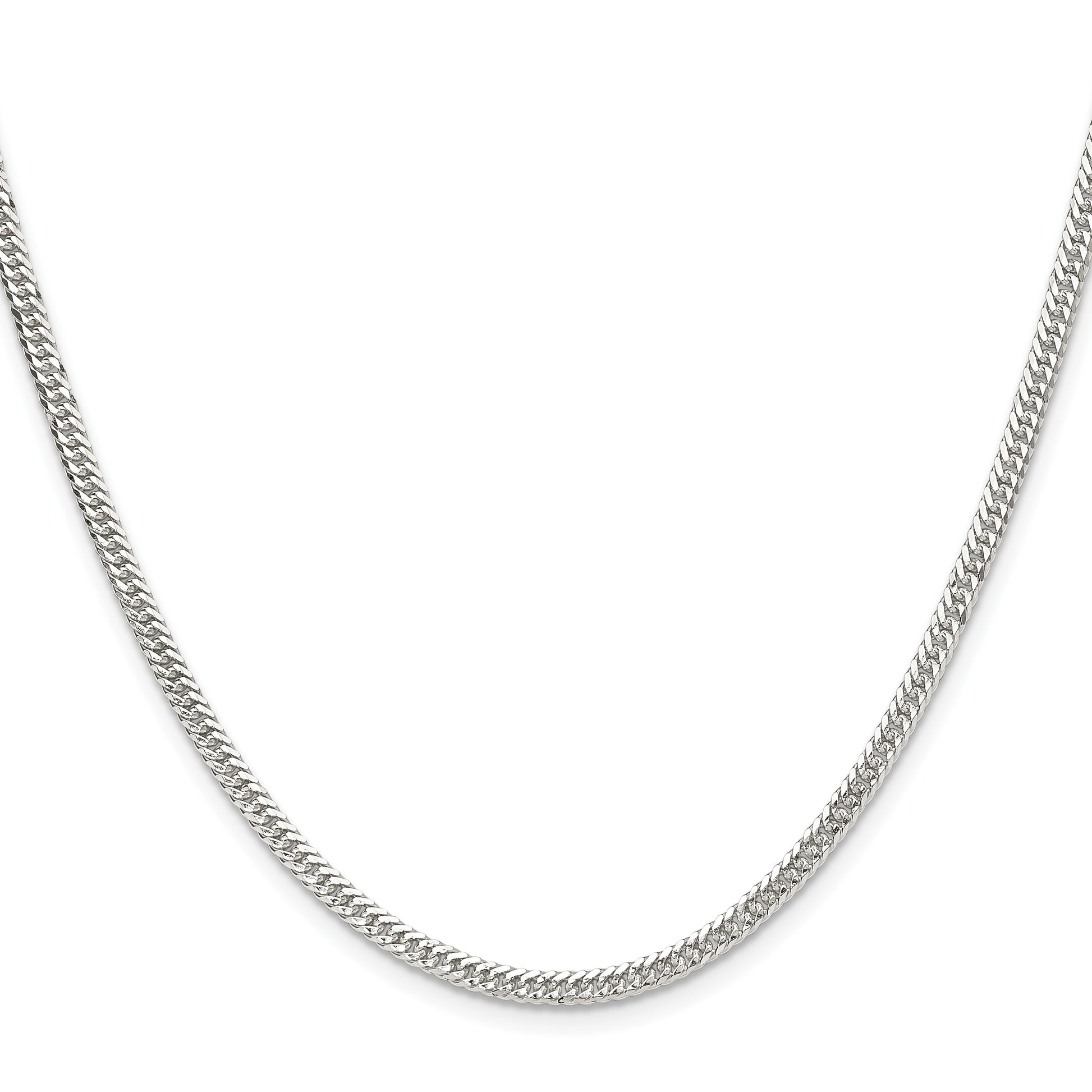 Sterling Silver Polished 3.0mm Double Diamond-cut Curb Chain